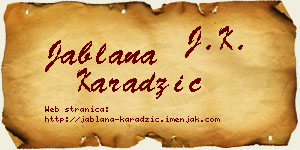 Jablana Karadžić vizit kartica